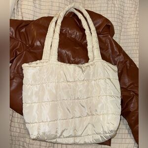 White Puffer Tote